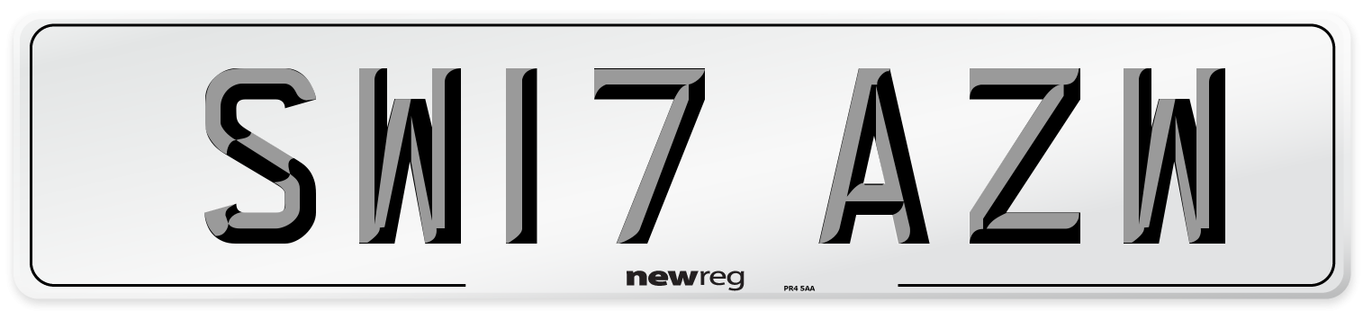 SW17 AZW Number Plate from New Reg